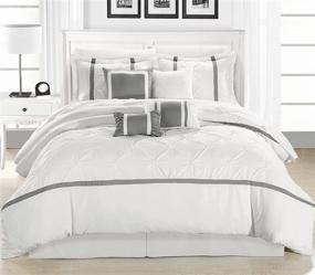 img 3 attached to Timeless Elegance: Chic Home Vermont 🕊️ Comforter Set, King, White - 8 Piece