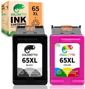 img 4 attached to 🖨️ COLORETTO Remanufactured HP 65XL Ink Cartridge Replacement - Compatible with HP Deskjet 2622 2624 2652 2655 3720 3721 3722 3723 3732 3758, Envy 5052 5058 (1 Black+1 Color) Combo Pack