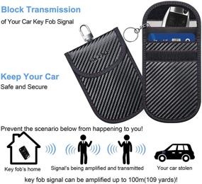 img 3 attached to 🔒 GICENT Faraday Bags for Key Fob (2 Pack) - Protect Your Car's RFID Signal with Black Antitheft Faraday Pouches