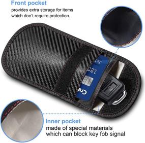 img 2 attached to 🔒 GICENT Faraday Bags for Key Fob (2 Pack) - Protect Your Car's RFID Signal with Black Antitheft Faraday Pouches