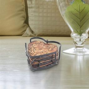 img 2 attached to Stonebriar SB 5928A Rustic Wooden Coasters for Farmhouse Décor - Enhance Your Tabletop Protection