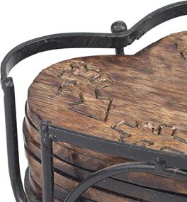 img 3 attached to Stonebriar SB 5928A Rustic Wooden Coasters for Farmhouse Décor - Enhance Your Tabletop Protection