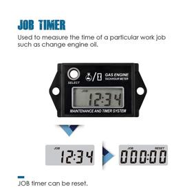 img 2 attached to 🔋 Runleader Digital Hour Meter Tachometer with Maintenance Reminder, Max RPM Recall – Ideal for ZTR Lawn Mower, Tractor, Generator, Marine Outboard, ATV, Jetski, Motorcycles, Snowmobiles, and Gas-Powered Equipment