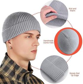 img 1 attached to 🧣 Warm and Stylish vidsel Short Fisherman Beanie for Men and Women - Fashionable Wool Knit Cuff Trawler Skullcap for Cold Winter Days