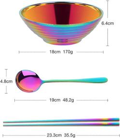 img 3 attached to 🌈 Unique Stainless Steel Rainbow Chopsticks - Perfect for Matching Sets!