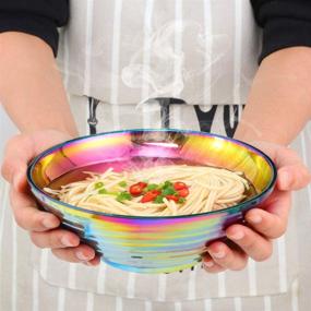 img 2 attached to 🌈 Unique Stainless Steel Rainbow Chopsticks - Perfect for Matching Sets!