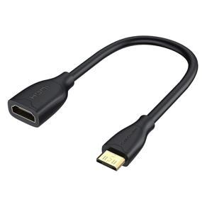 img 4 attached to 🔌 0.5ft Mini-HDMI to HDMI Cable, CableCreation Mini-HDMI Male to HDMI Female Adapter, Supports 4K 60Hz, 3D, for Camera, Camcorder, Graphics Card, Laptop, Tablet, HDTV, Projector, Black
