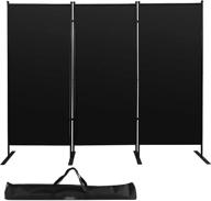 🏞️ smarketbuy room divider: folding 3-panel privacy screen for indoor/outdoor use - perfect home decor & office solution - black (71.7"x 88.2") logo