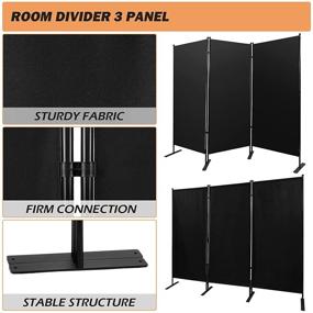 img 2 attached to 🏞️ SmarketBuy Room Divider: Folding 3-Panel Privacy Screen for Indoor/Outdoor Use - Perfect Home Decor & Office Solution - Black (71.7"x 88.2")