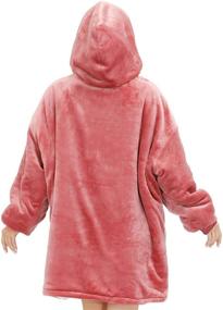 img 3 attached to 🧥 Cozy Sherpa Fleece Oversized Wearable Blanket Hoodie – Comfortable, Soft, Warm, and Thick Big Hooded Sweatshirt Blanket for Adults, Women, Girls, Teenagers, Teens, and Men – Pink