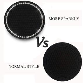 img 3 attached to 🌟 Add Sparkle to Your Ride with Bling Car Cup Coaster 2PCS - Stylish Car Accessories 2.75 inch, Rhinestone Anti Slip Insert Coaster for Most Car Interiors - Perfect Car Bling for Women, Party, Birthday, & Gift