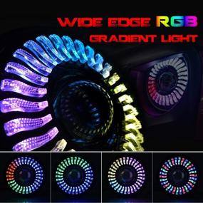 img 2 attached to 🚗 MICTUNING 7 Inch Headlight RGB Halo Light Replacement for Jeep Wrangler JK LJ TJ 1997-2014, Hummer H1 H2 - Bluetooth Controlled Color Changing Halo Headlight (2 pcs)