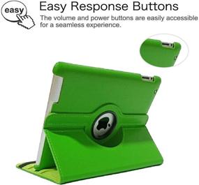 img 1 attached to 🍏 360 Degree Rotating Stand Smart Case for Apple iPad 4, iPad 3 & iPad 2 - Protective Cover with Auto Wake Up/Sleep Feature (Green)
