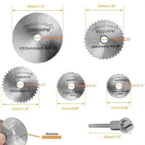 img 2 attached to 🪚 Saiper 12pcs/2Sets HSS Wood Cutting Saw Blades with 2pcs 1/8&#34; Shank Extension Rod: Ideal for Dremel Rotary Tool Mandrel