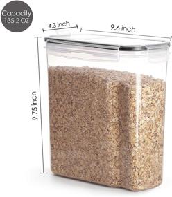 img 3 attached to 🥣 Vtopmart Cereal Storage Container Set - BPA Free Plastic Airtight Food Storage Containers 135.2 fl oz for Cereal, Snacks, and Sugar - 4 Piece Set Cereal Dispensers with 24 Chalkboard Labels in Black