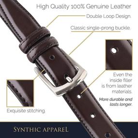 img 1 attached to 👔 Authentic Leather Accessories and Belts with Classic Stitching for Men