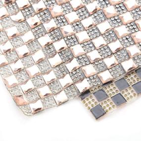 img 1 attached to 1010mm Hotfix Iron On Mesh Banding Crystal Rhinestone Trim Applique with Glass Beads (Tawney) - DIY Rhinestone Stickers Sheet for Phone Decoration and Gifts