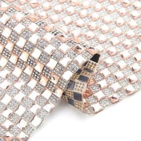 img 4 attached to 1010mm Hotfix Iron On Mesh Banding Crystal Rhinestone Trim Applique with Glass Beads (Tawney) - DIY Rhinestone Stickers Sheet for Phone Decoration and Gifts