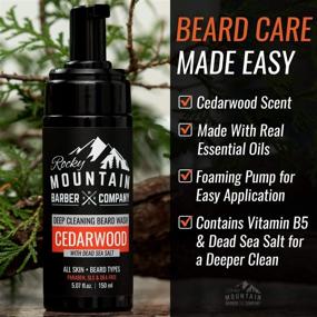 img 1 attached to 🧔 Beard Shampoo Wash - Enriched with Vitamin B5 & Dead Sea Salt - Cedarwood Scent - Foaming Formula for All Beard Types – Prevents Dry Itchy Beards – Free of Parabens, SLS & DEA - 5oz - by Rocky Mountain Barber Company