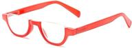 the shay colorful semi-rimless half reader reading glasses - red (1.75) - find perfect vision with style logo