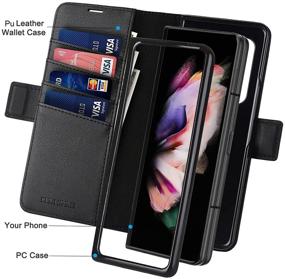 img 1 attached to KEZiHOME Samsung Galaxy Z Fold 3 5G Case with S Pen Holder, RFID Blocking Wallet 📱 Case, PU Leather Card Slot Flip Magnetic Phone Cover for Galaxy Z Fold 3 5G (2021), Black