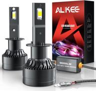 🔆 aukee h1 led headlight bulb: 110w high power 18,000lm, 6000k cool white csp chips conversion kit with adjustable beam - ultimate brightness! logo