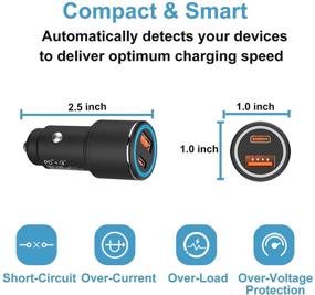 img 3 attached to 🔌 Набор из двух автомобильных зарядок USB C - 38W PD & QC3.0 С двойными портами быстрой зарядки - мини- и металлические прикуриватели - совместимы с iPhone 12/Pro/Pro Max/Mini/11/XR/XS/X/8, Samsung S21/20/10, Note20/10