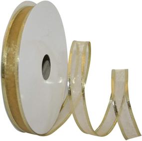 img 1 attached to 🎀 Reliant Ribbon Sheer Glitz 3 Wired Edge Ribbon, Gold - 5/8 Inch X 25 Yards: Product Review and Buying Guide