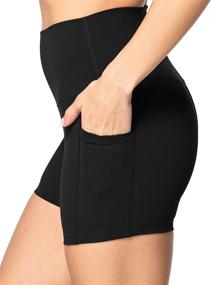 img 4 attached to 🩳 Sunzel Women's High Waisted Yoga Workout Shorts with Pockets, 8-inch and 5-inch Lengths
