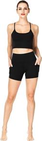 img 3 attached to 🩳 Sunzel Women's High Waisted Yoga Workout Shorts with Pockets, 8-inch and 5-inch Lengths