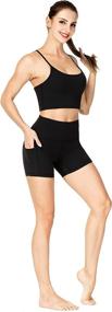 img 2 attached to 🩳 Sunzel Women's High Waisted Yoga Workout Shorts with Pockets, 8-inch and 5-inch Lengths
