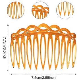 img 3 attached to 🌈 Plastic Hair Side Combs French Hair Comb Tortoise Side Comb - Hair Accessories for Women, Pack of 12 Combs in 4 Colors