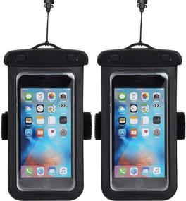 img 4 attached to 📱 FYY Waterproof Phone Pouch (2-Pack) - Universal Waterproof Case for iPhone 12 Pro, 11 Pro Max, XS Max, XR, X, 8, 7, Galaxy S20 Ultra, S20+, S10 Plus, S10e, Note 20 - Black