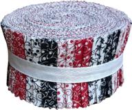 🧵 40-piece precut quilting fabric strips collection: red, black, and white jelly roll, 2.5-inch strips logo