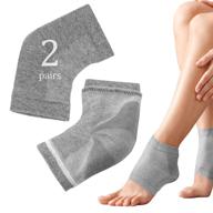 🦶 revitalize cracked feet with 2 pairs of moisturizing heel sleeves - unisex reusable foot moisturizer with soft gel lining, ideal treatment for dry, cracked feet - women & men (breathable cotton) logo