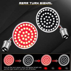 img 3 attached to 🚦 NTHREEAUTO 1157 LED Rear Turn Signals Brake Light 2" Bullet Switchback SMD Bulbs Panel - Harley Dyna Sportster Road King Street Glide Softail Compatible