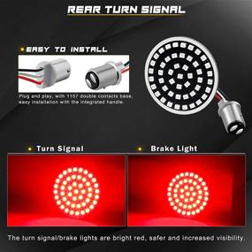 img 2 attached to 🚦 NTHREEAUTO 1157 LED Rear Turn Signals Brake Light 2" Bullet Switchback SMD Bulbs Panel - Harley Dyna Sportster Road King Street Glide Softail Compatible