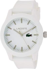 img 4 attached to Часы Lacoste.12.12 белого цвета для мужчин, модель 2010762: стильный текстурированный ремешок и классический дизайн.