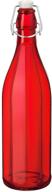 🍾 premium bormioli rocco oxford bottle set of 6 - 33-3/4-ounce (red) - stylish & durable glass bottles! logo