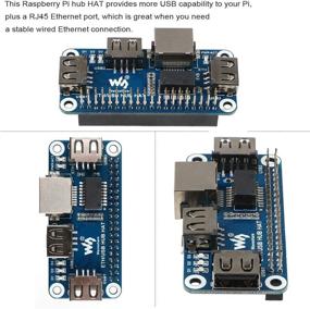 img 1 attached to 🔌 MakerFocus Raspberry Pi 4 Expansion Board Ethernet/USB HUB HAT 5V, with 1 RJ45 Ethernet Port (10/100M) and 3 USB Ports, Compatible with Raspberry Pi 4/3B+/3B/Zero/Zero W/Zero WH