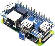 🔌 makerfocus raspberry pi 4 expansion board ethernet/usb hub hat 5v, with 1 rj45 ethernet port (10/100m) and 3 usb ports, compatible with raspberry pi 4/3b+/3b/zero/zero w/zero wh logo