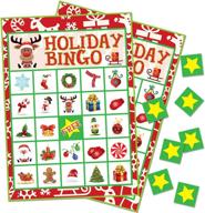 holiday christmas bingo game - 24 players... (red): a festive addition to your celebration логотип