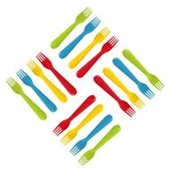 plaskidy plastic kids forks - 16-piece toddler forks set | bpa-free, dishwasher safe, brightly colored utensils | ideal for kids and toddlers | flatware set for mealtime logo