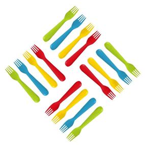 img 4 attached to Plaskidy Plastic Kids Forks - 16-Piece Toddler Forks Set | BPA-Free, Dishwasher Safe, Brightly Colored Utensils | Ideal for Kids and Toddlers | Flatware Set for Mealtime