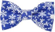 blue/white snowflakes clip on cotton bow tie bowtie for toddler boys in sizes 4t and 5t logo