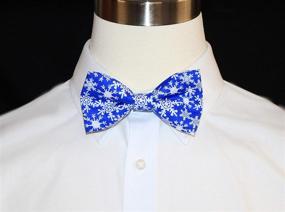 img 2 attached to Blue/White Snowflakes Clip On Cotton Bow Tie Bowtie for Toddler Boys in Sizes 4T and 5T