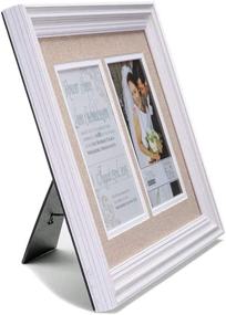 img 3 attached to Modern Double Layer Linen and White Mat Picture Frame 🖼️ by Malden International Designs: Elegant Invitation Washed Profile, 2-5x7 Option, in White