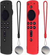 📱 fistick remote cover: durable silicone case for stick tv firestick remote 4k - black+red logo