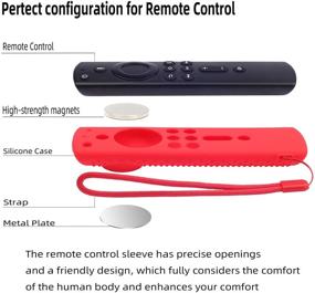 img 2 attached to 📱 Fistick Remote Cover: Durable Silicone Case for Stick TV Firestick Remote 4k - Black+Red