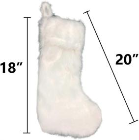 img 3 attached to 🎅 AOGU Set of 3 Snowy White Christmas Stockings – Faux Fur Xmas Hanging Ornaments for Festive Decorations and Candy Gift Bags